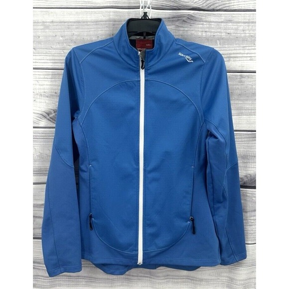 SAUCONY ACTIVEWEAR ZIP FRONT TRACK JACKET Women's Size Small ROYAL BLUE - Picture 2 of 6